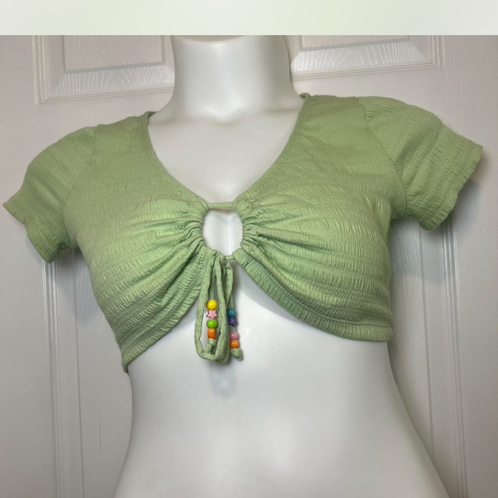 PacSun Boho Green Beaded Crop With‎ Small Hole As Shown